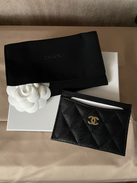 Chanel  classic card holder 荔枝皮